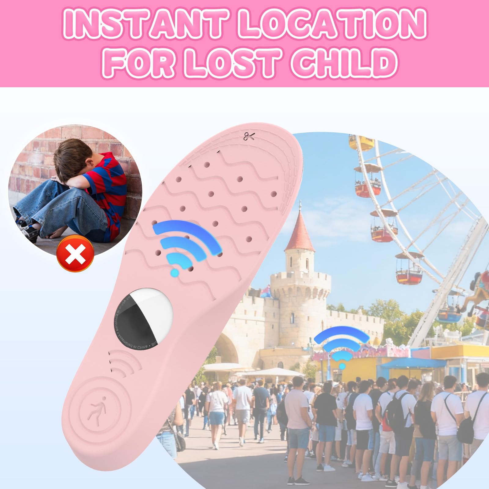 AXFEE Kids Cartoon Inlegzolen voor Air-tag Tracking Apparaat, Comfortabele Veilige Montage, Schoen Inlegzolen voor Air-tag