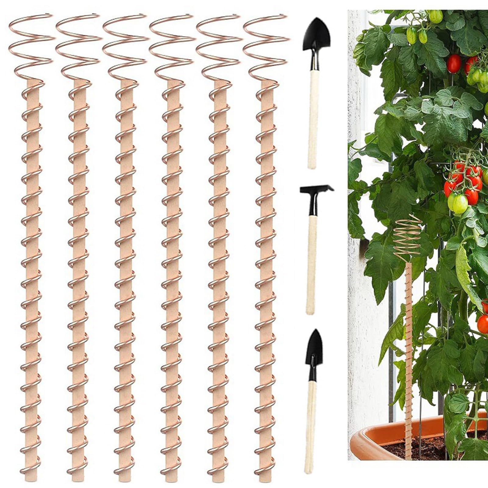 Altsuceser 17-inch Electroculture Plant Stakes, Electroculture Gardening Copper Coil Antennas for Growing Garden Plants and Vegetables, Electro Culture Copper Wire Coil Antenna Gardening Supplies 1 S