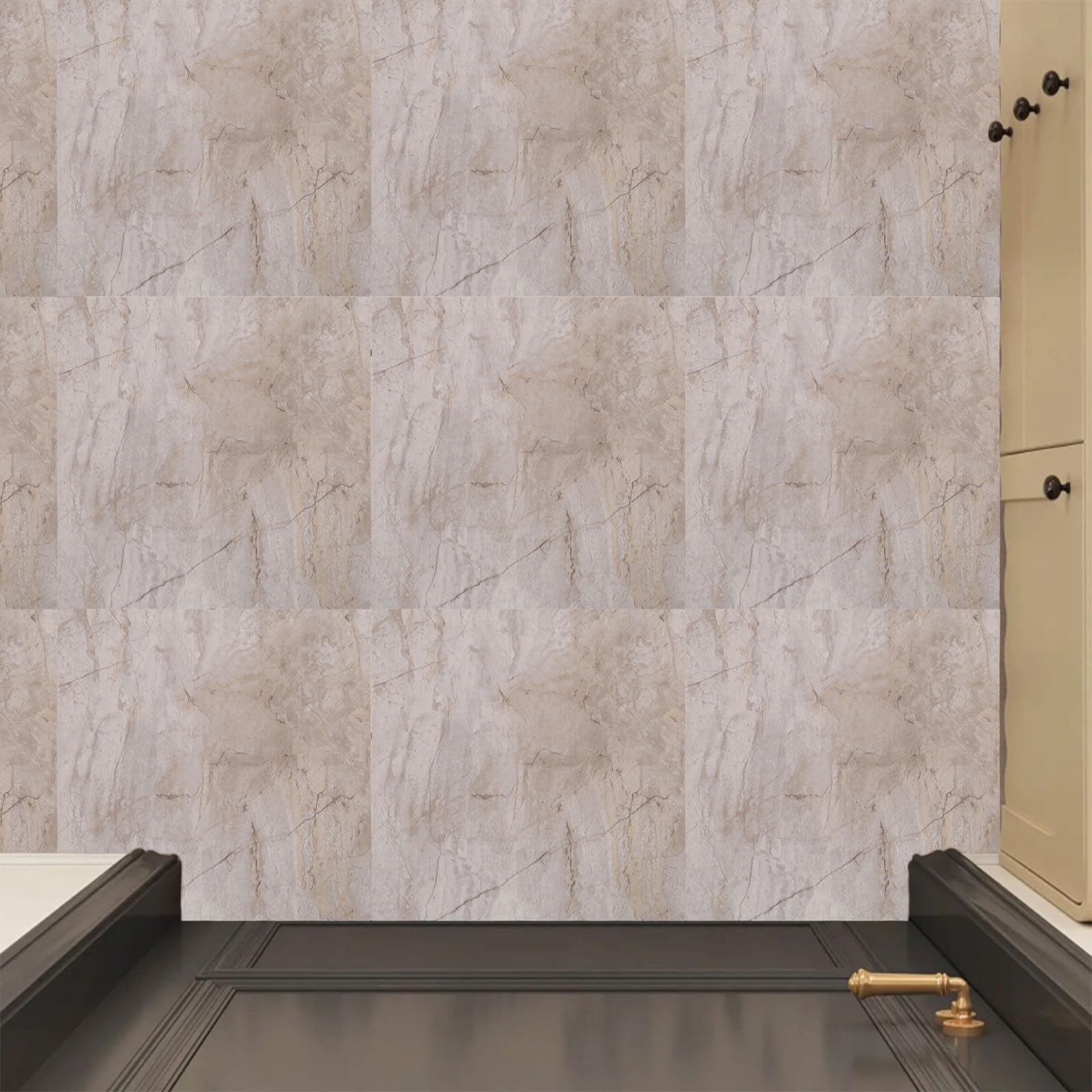 BESPORTBLE 20 Piastrelle Autoadesive Effetto Marmo per Pavimenti: Piastrelle in Pvc Impermeabili (30 X 30 Cm) – Vinile Autoadesivo per Bagno, Cucina, Soggiorno E Arredamento per La Casa