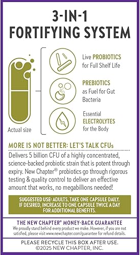 Miniatura 7 de New Chapter All-Flora Probiotic Fortify - Probióticos ultraconcentrados para la salud digestiva, sobrevive al uso de antibióticos, con electrolitos
