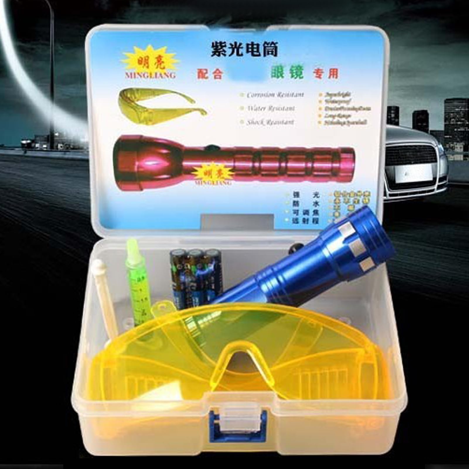 Kit De Détecteur De Fuite pour Climatisation Auto | Lampe Torche De Test De Fuite pour Climatiseur - Testeur De Fuite Polyvalent Et Efficace pour Voitures Et Appareils De Congélation