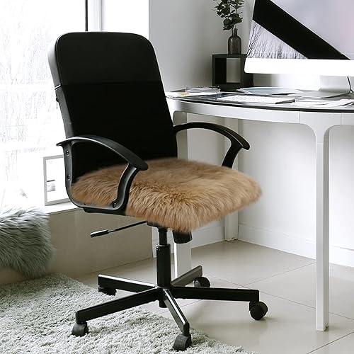 Miniatura 6 de Softlife Funda cuadrada de piel sintética de oveja para silla, cojín de asiento, alfombra súper suave para sala de estar, dormitorio o sofá (1.6 x