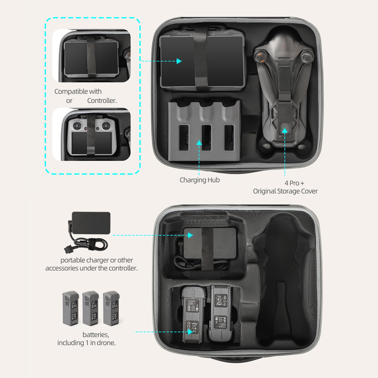 Custodia antiurto per fotocamera con divisori personalizzabili per batterie DSLR Accessori Borsa impermeabile