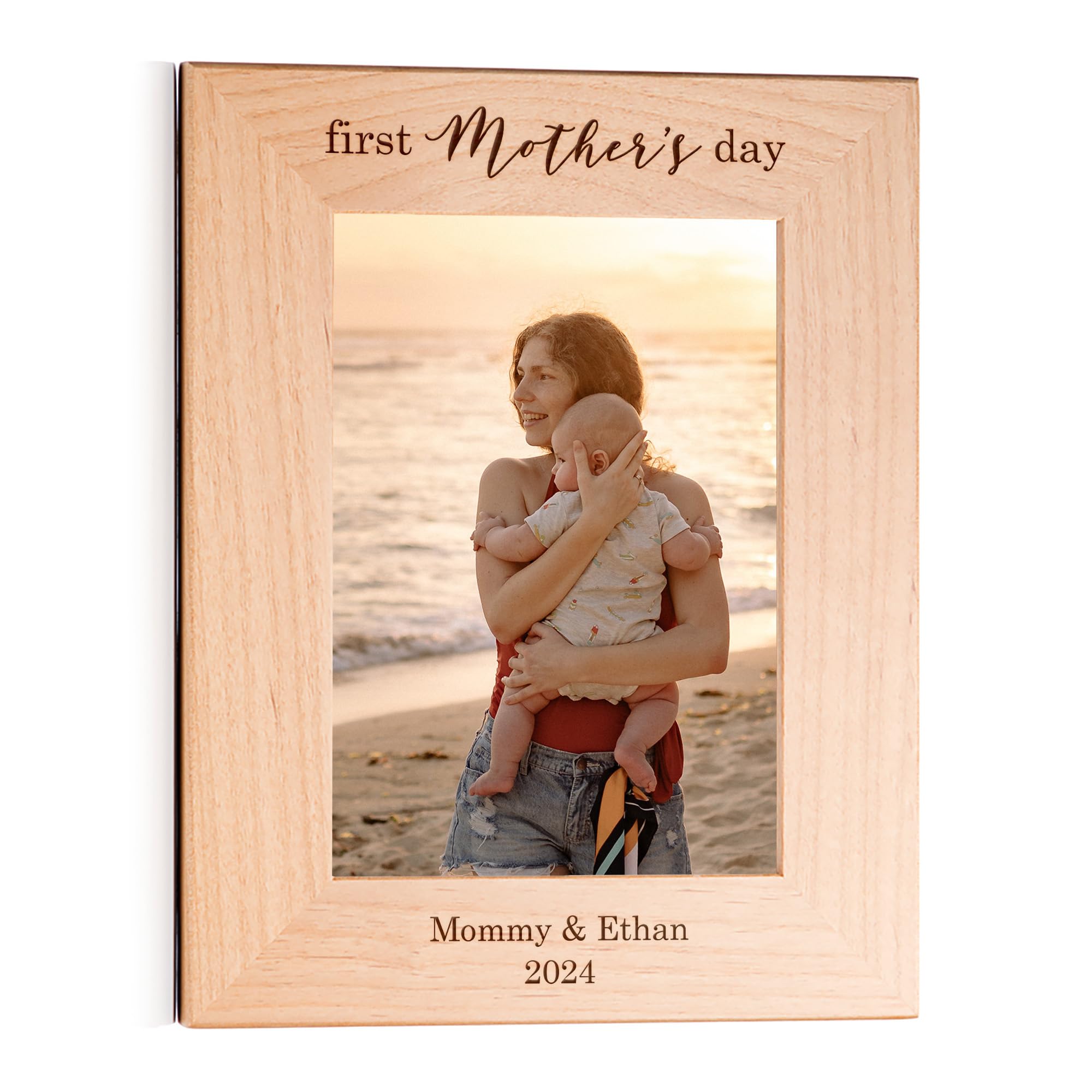 Lifetime CreationsPersonalized First Mother's Day Picture Frame: New Mom Gifts, Engraved in USA Custom Hardwood Photo Frame, First Time Mom Gift, Mothers Day 2025 (4x6 Inch Portrait)