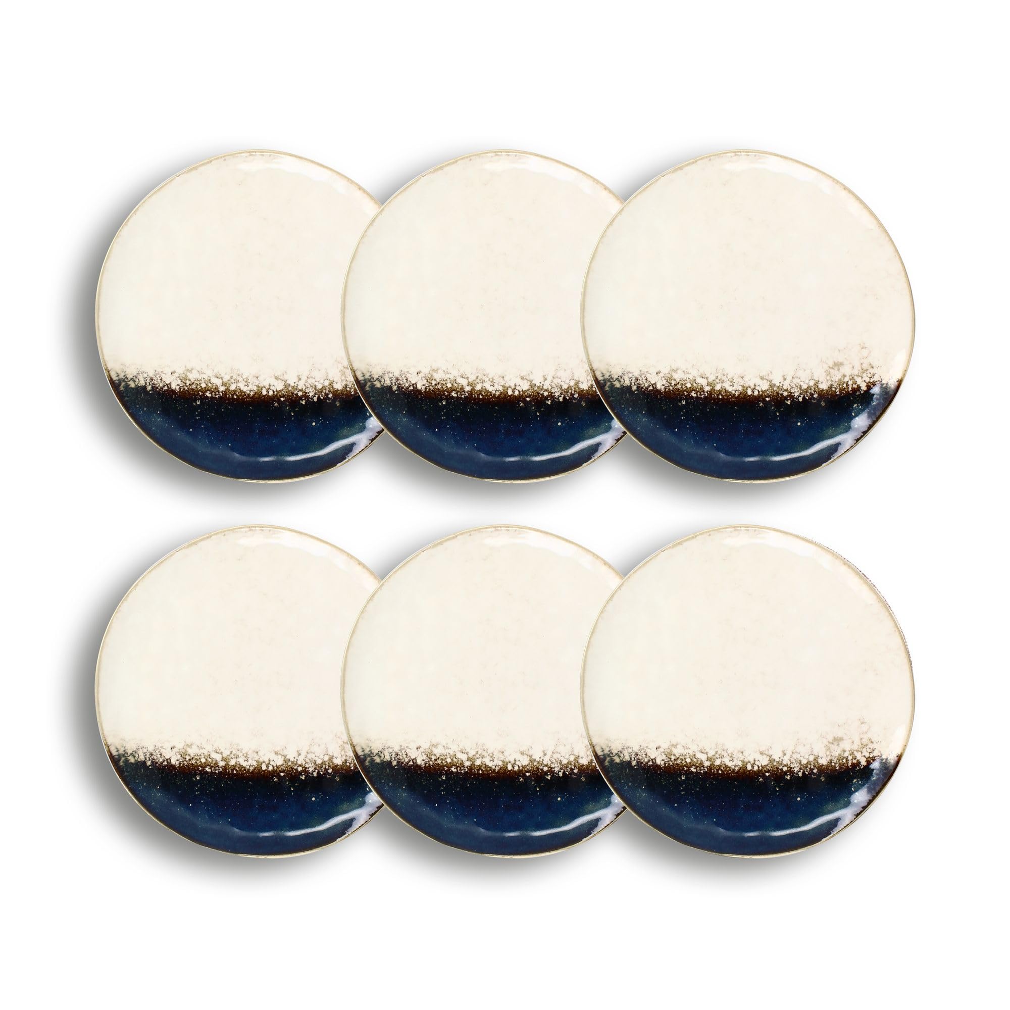 OGO LIVING - Lot de 6 assiettes plates katanga 27,5cm en grès blanc pour cuisine moderne - 2614713