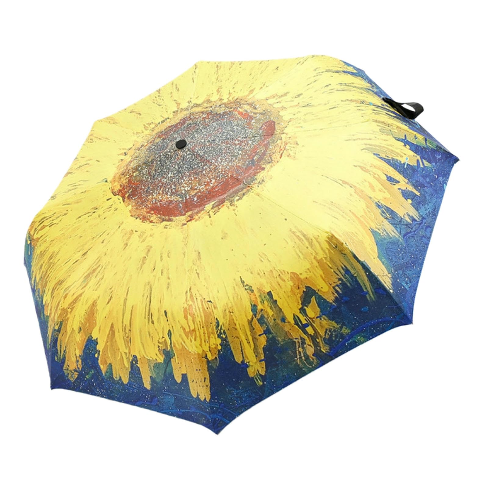 Ombrello Pieghevole Triplo In Vinile Nero Da Sole Ultraleggero Donna Con Protezione Uv