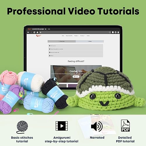 Miniatura 66 de Kit de ganchillo para principiantes: kit de ganchillo de 2 piezas, crea el primero, incluye gancho, hilo suave y accesorios, manualidades
