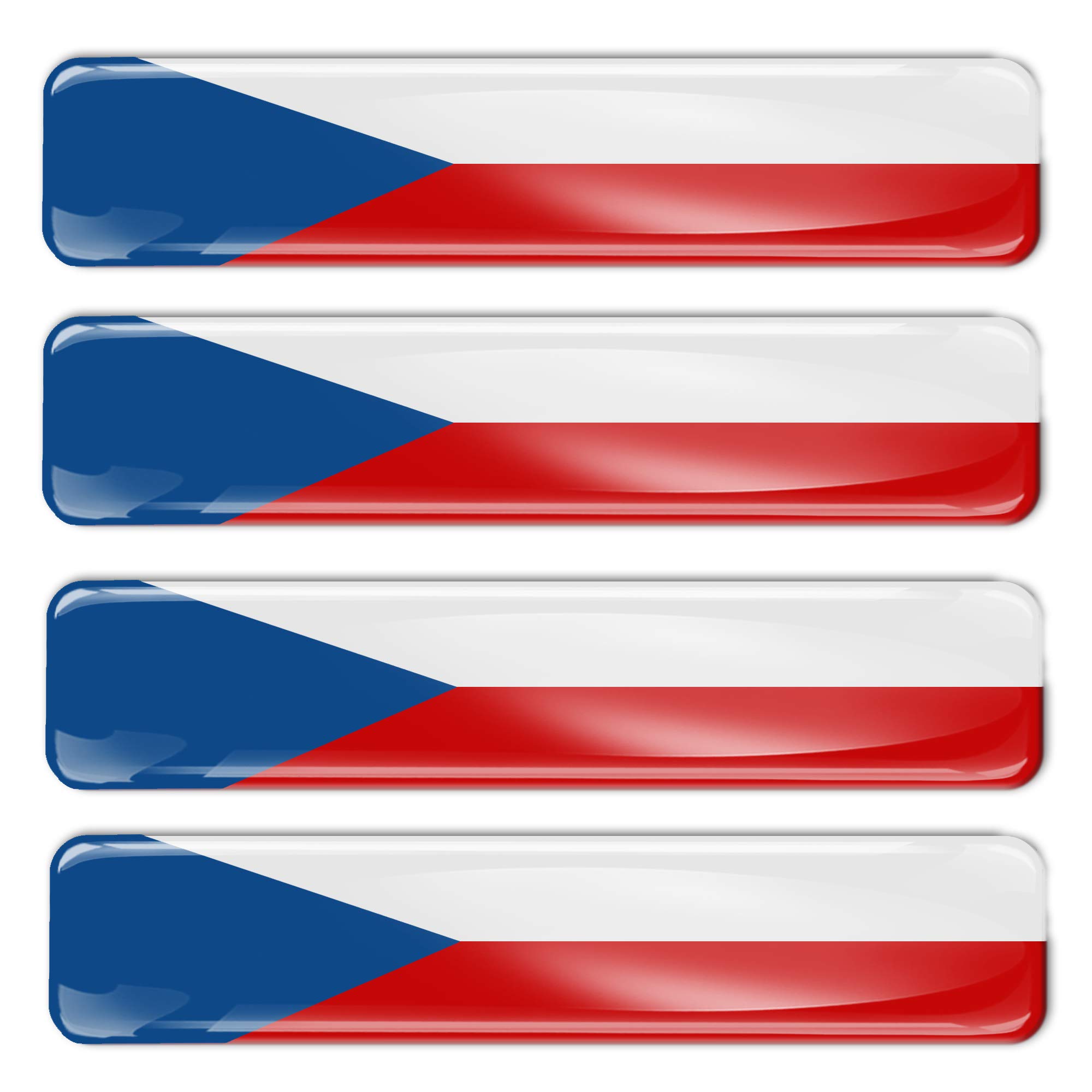 Biomar Labs 4 x 3D Domed Silicone Stickers Decals Czech Republic National Flag Banner Emblem Car Motorcycle Helmet F 4/4-ka