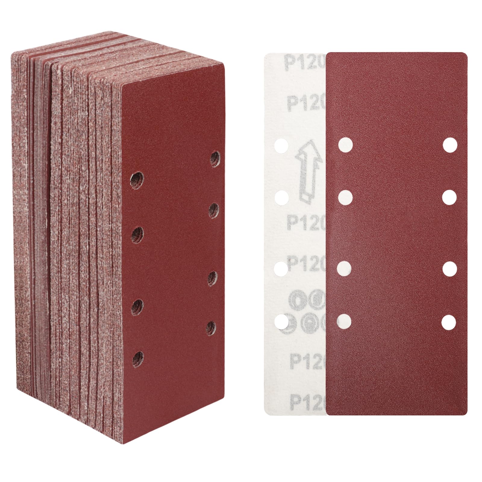 STEBRUAM 30tlg Schleifblatt Set 93x230 mm Körnung 40/60/80/120/180/240/320/400,8 Löcher Schleifpapier Zubehör Materialien für Schwingschleifer