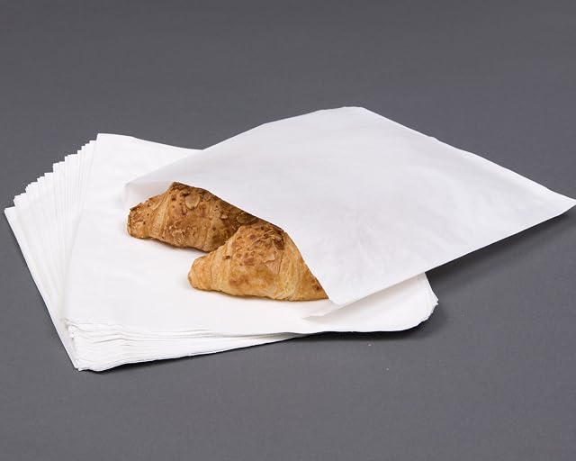 bag it Plastics Greaseproof Paper Bags for Food Use 10" x 10" - Pack of 100