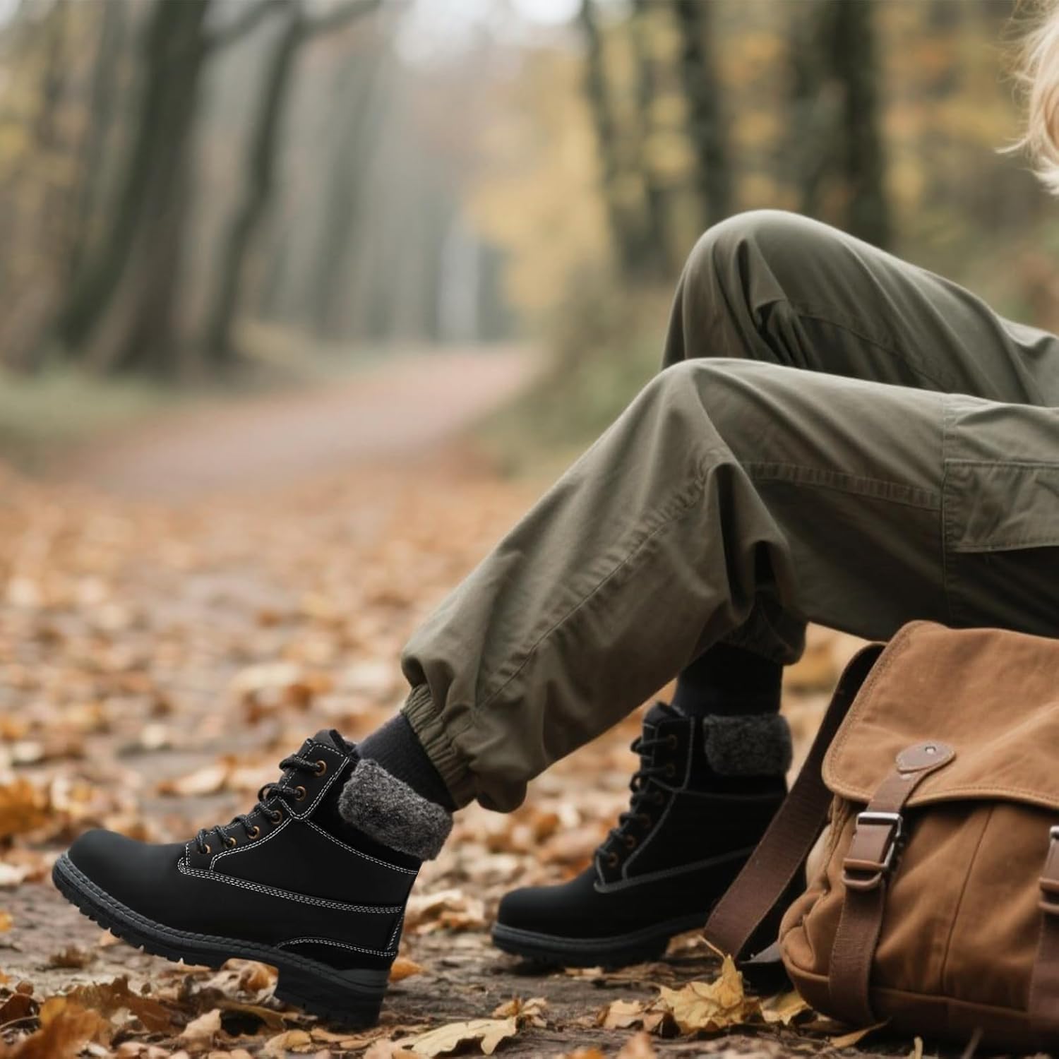 COTTIMO Womens Hiking Snow Winter Boots- Ladies Casual Outdoor Lightweight Ankle Boots Work Backpacking Lace up Fur Lined Walking Trekking Shoes - Image 6