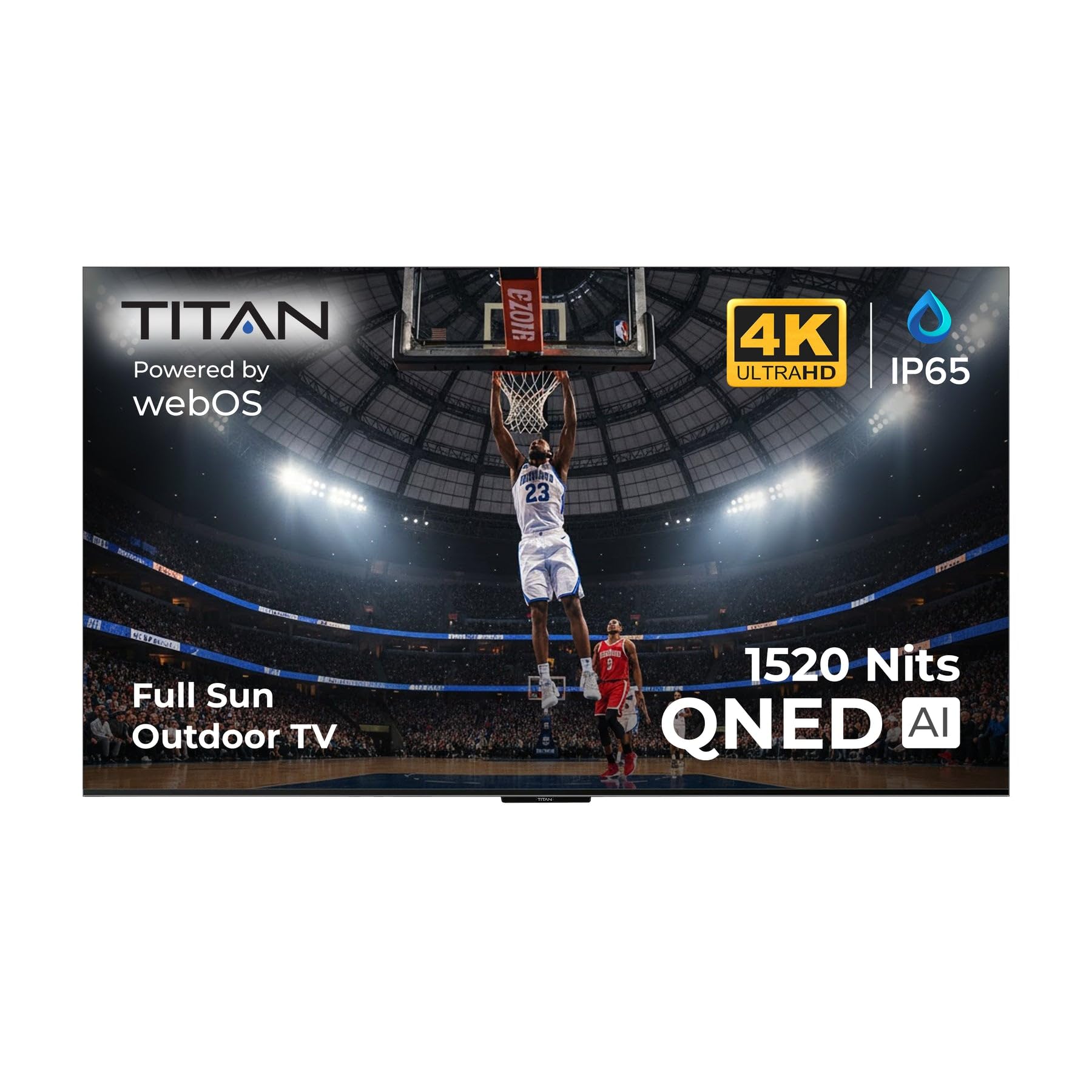 Titan L300 Mini -LED QNED 98 Full Sun Smart Outdoor TV IP65 Weatherproof 1520 Nits WebOS 4K Bonus