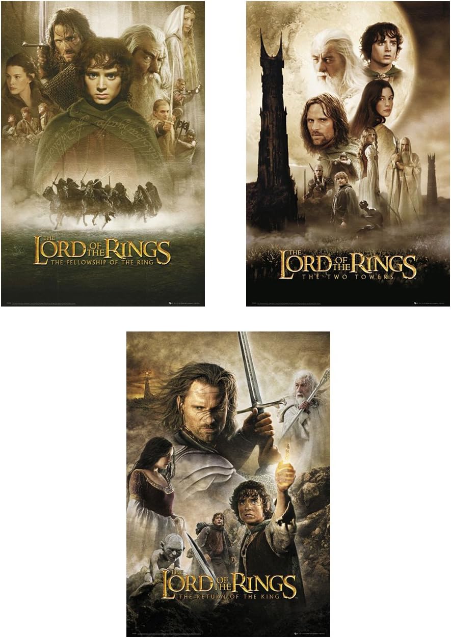 POSTER STOP ONLINE The Lord of the Rings 1, 2 & 3 - Movie Poster Set (3 Posters) (Size 24" x 36")