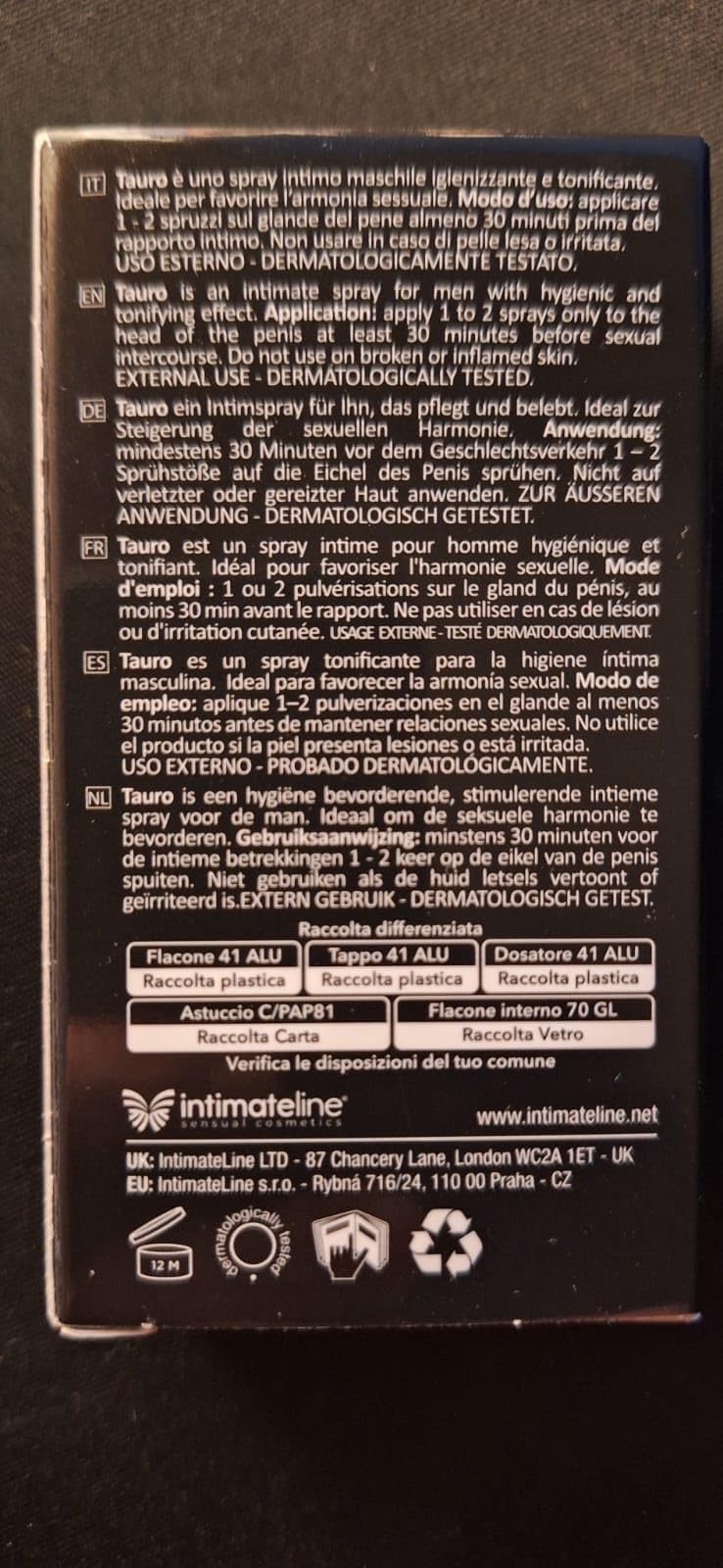 Tauro Extra Power - Ritardante Intimo per Uomo 5ML - 3 PEZZI