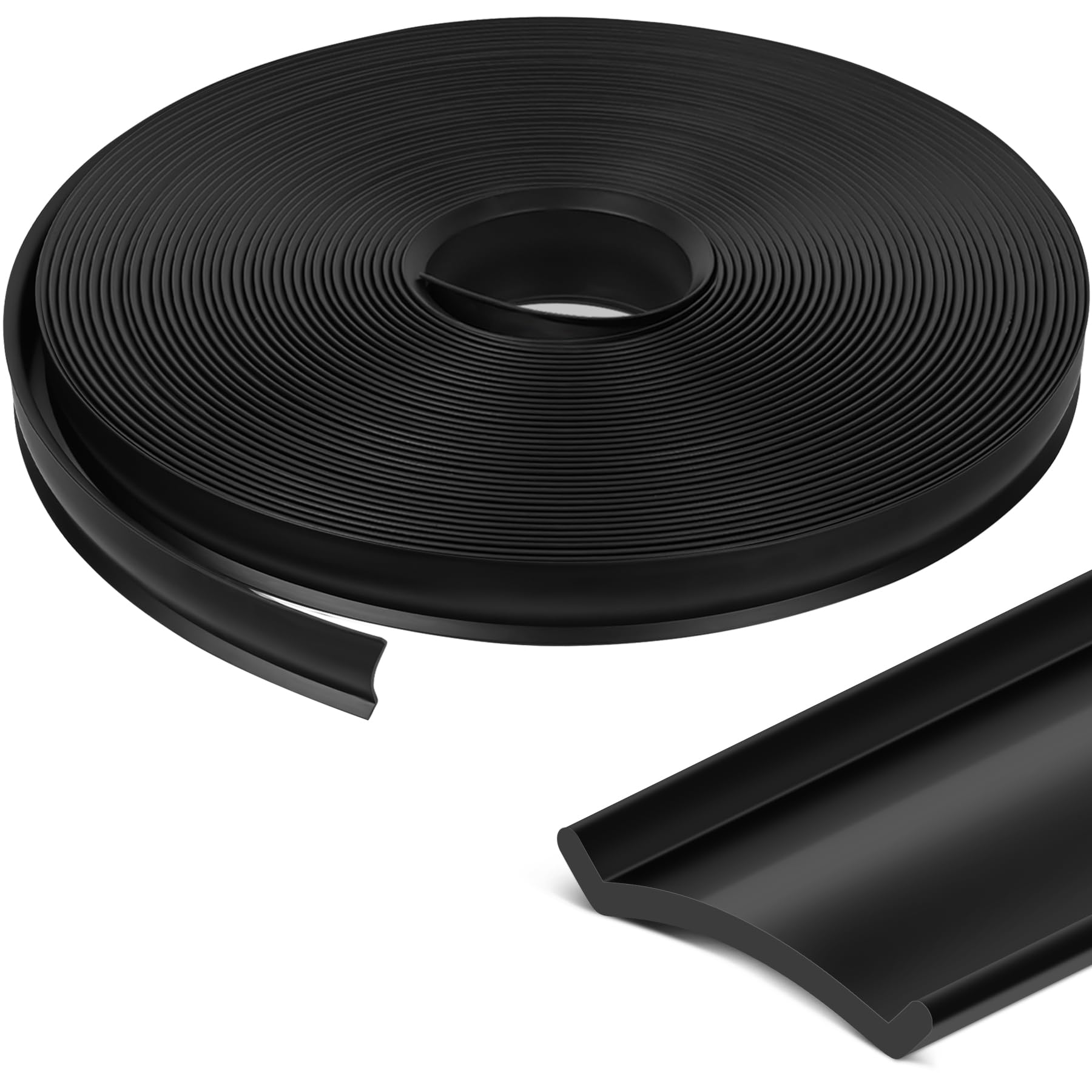 7/8" RV Trim Molding Insert, 30 FT Heavy Duty RV TPE Trim Molding Weather Stripping Exterior Replacement, Waterproof Screw Cover Corner for Camper Travel Trailer Boat Channel, Black