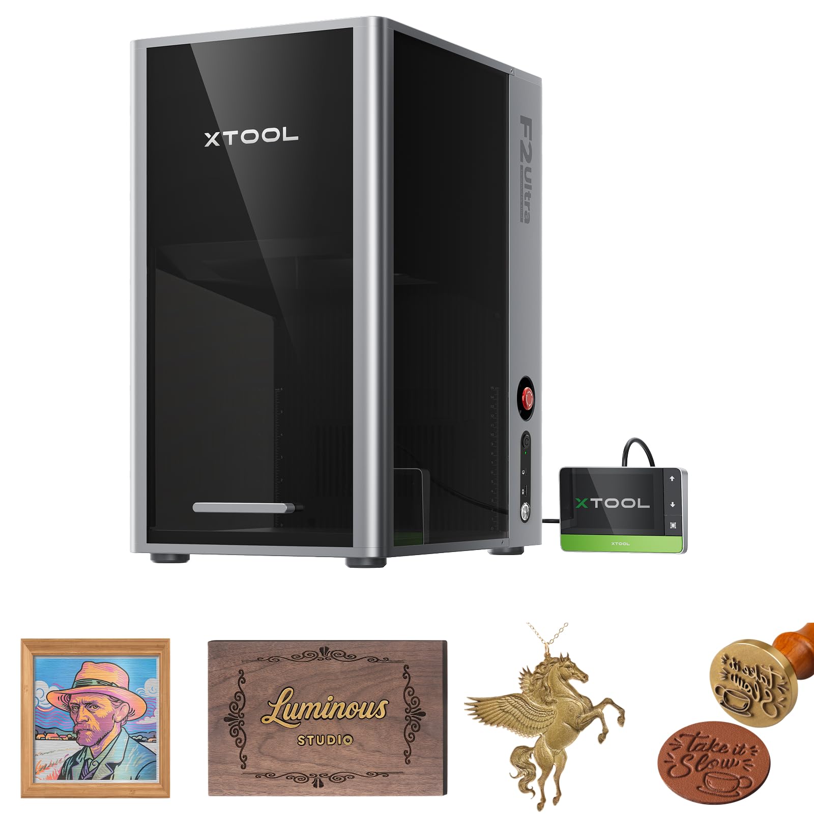 xTool F2 Ultra 60W MOPA & 40W Diode Dual Laser Cutter nur für gewerbliche Anwender，100+ Farben Metallgravur, Dual 48MP Kameras, Auto Streamline, 15.000mm/s Schnell, KI-gestützte 3D Faserlaser Machine