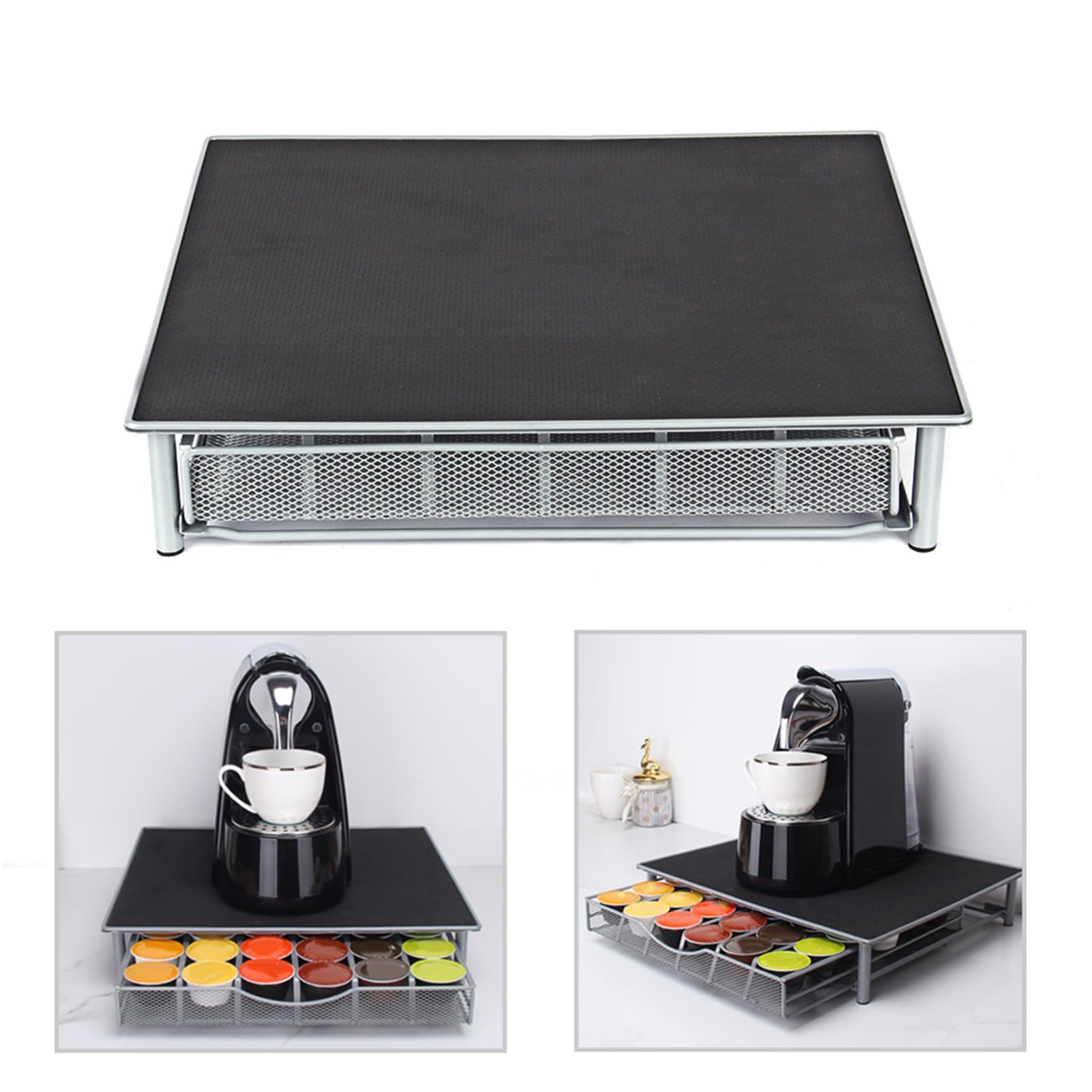 Ejoyous Soporte para cápsulas de café cajón de Almacenamiento de cápsulas de café y Soporte para máquina, Soporte para máquina de café con Capacidad para 36 cápsulas, dispensador,