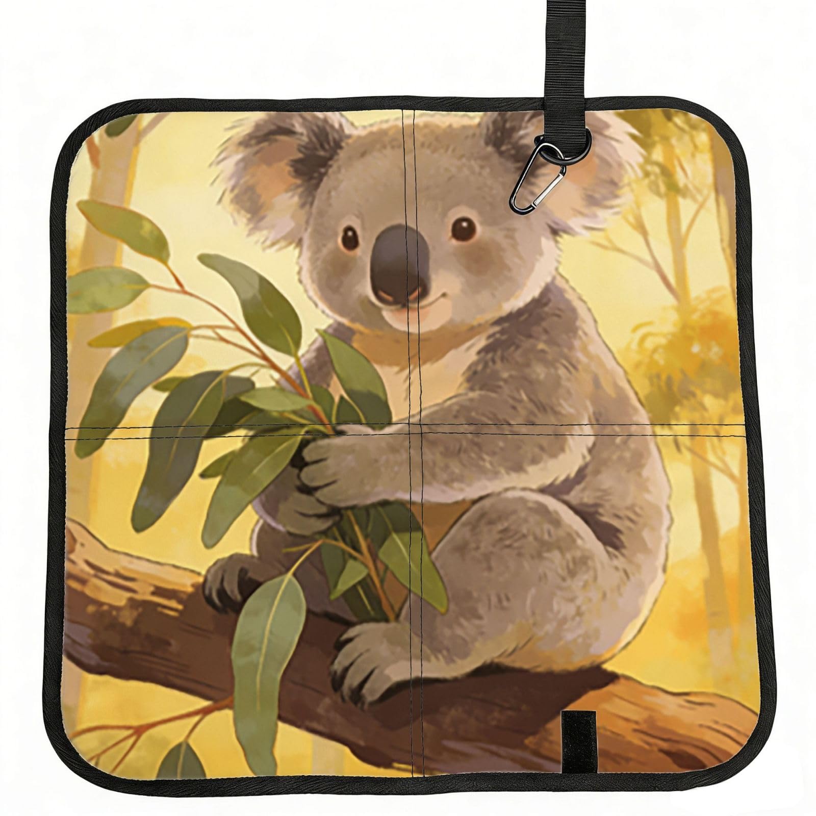 DUYIOKH Koala Print Foldable Portable Seat Cushion for World Cup Games, Camping and Outdoor Activities