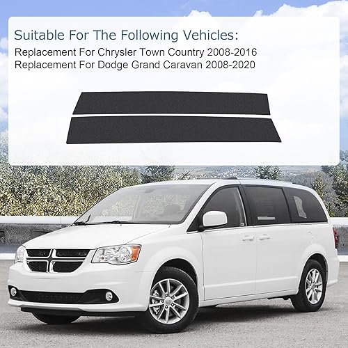 Miniatura 2 de Moldeado lateral de pilar B para parabrisas de repuesto para Chrysler Town Country 2008-2016, Dodge Grand Caravan 2008-2020 (2 unidades izquierda y