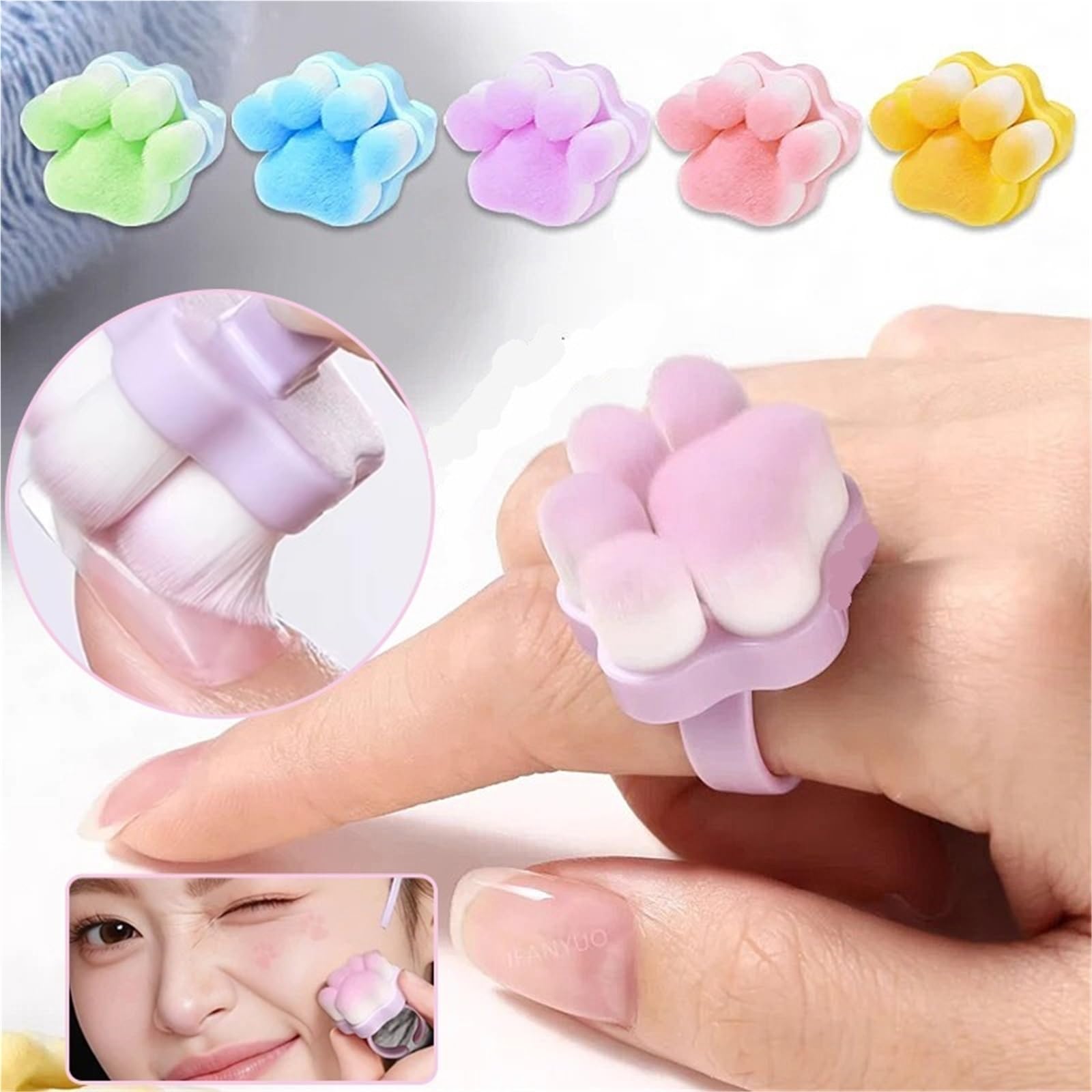Nail Dust Clean Brush 1-10 cepillos for limpiar el polvo de manicura con forma pata gato