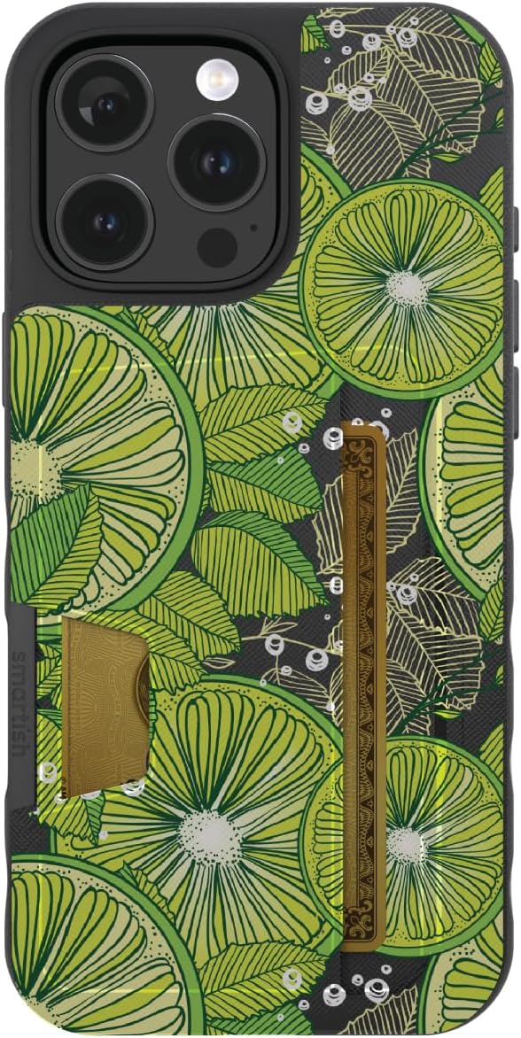 Smartish - Lime Time - iPhone 16 Pro Max Wallet Case - Wallet Slayer Vol 2 [Slim + Protective Kickstand] Credit Card Holder - Fits iPhone 16 Pro Max