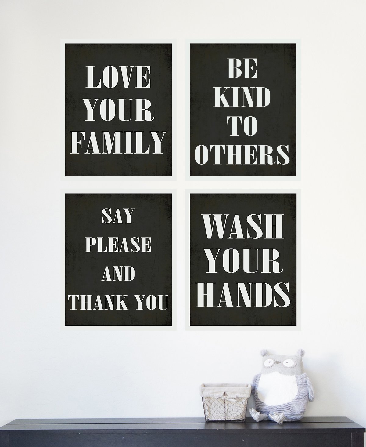 Good Manners Collection, Black and White, Set of 4 8x10