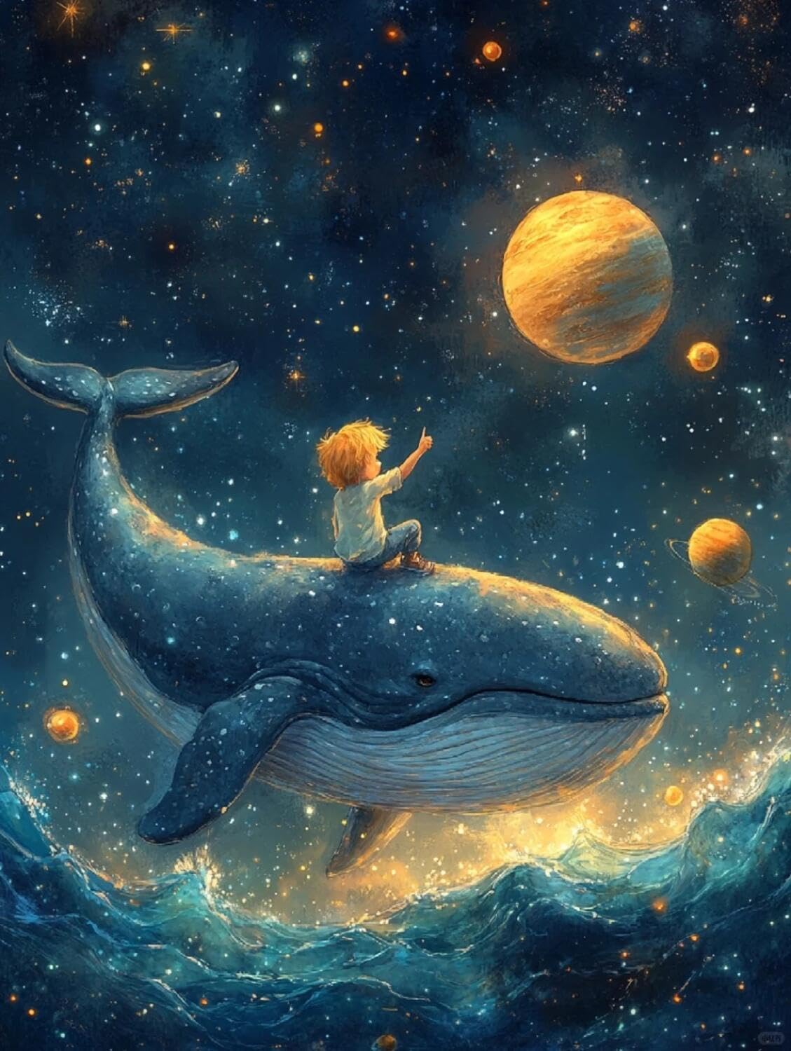 Rqwybcaxn Bead Embroidery Kits Anime Whale 40x50cm