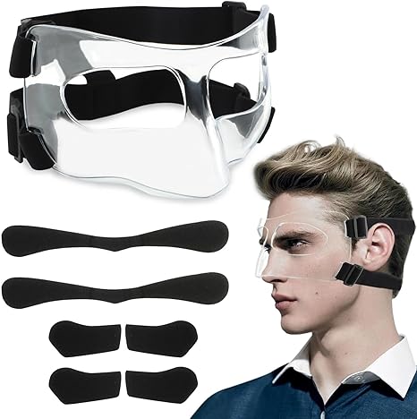Nose Guard for Broken Nose, Adjustable Nose Guard for Sports, Face Shield Mask for Basketball, Soccer, Volleyball and Baseball, Suitable for Men and Women