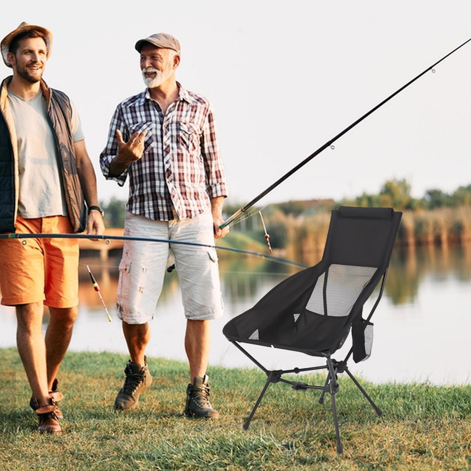 Sedie da Campeggio Sedie da Campeggio Pieghevole Sedia Portatile Escursionismo Sedile Compatto Ultra Leggero Pieghevole con Supporto Testa per Escursioni Spiaggia | Seggiolino Compatto Pieghevole Con Supporto Per La Testa Ideale Per Trekking Spiaggia Viag
