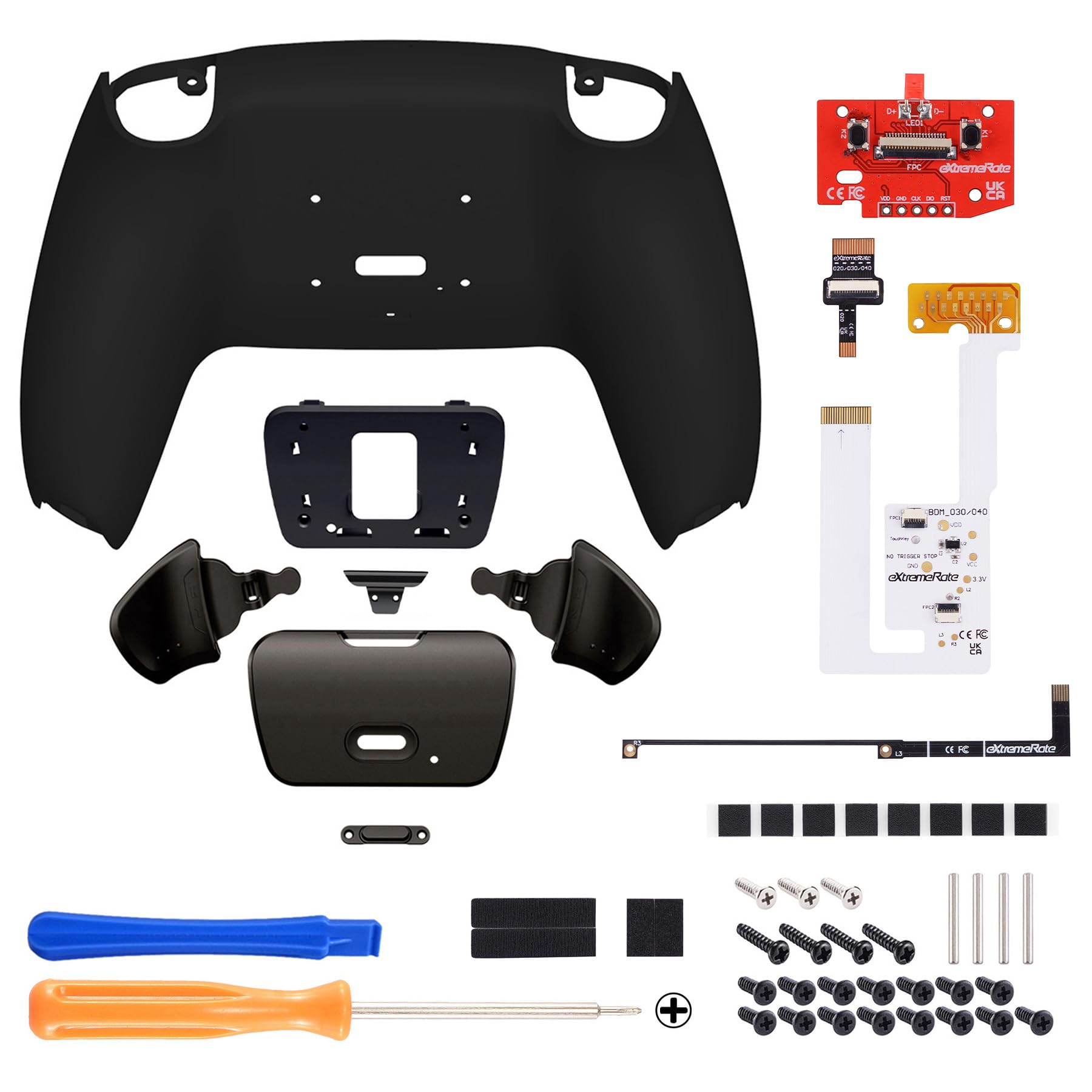 eXtremeRate Rise V3 Remap Kit Programmabile per ps5 Controller,Palette Metallo Tasti Aggiuntivi Back Button Paddles Cover Posteriore per ps5 Joystick BDM-030/040/050-Senza Controller-Nero