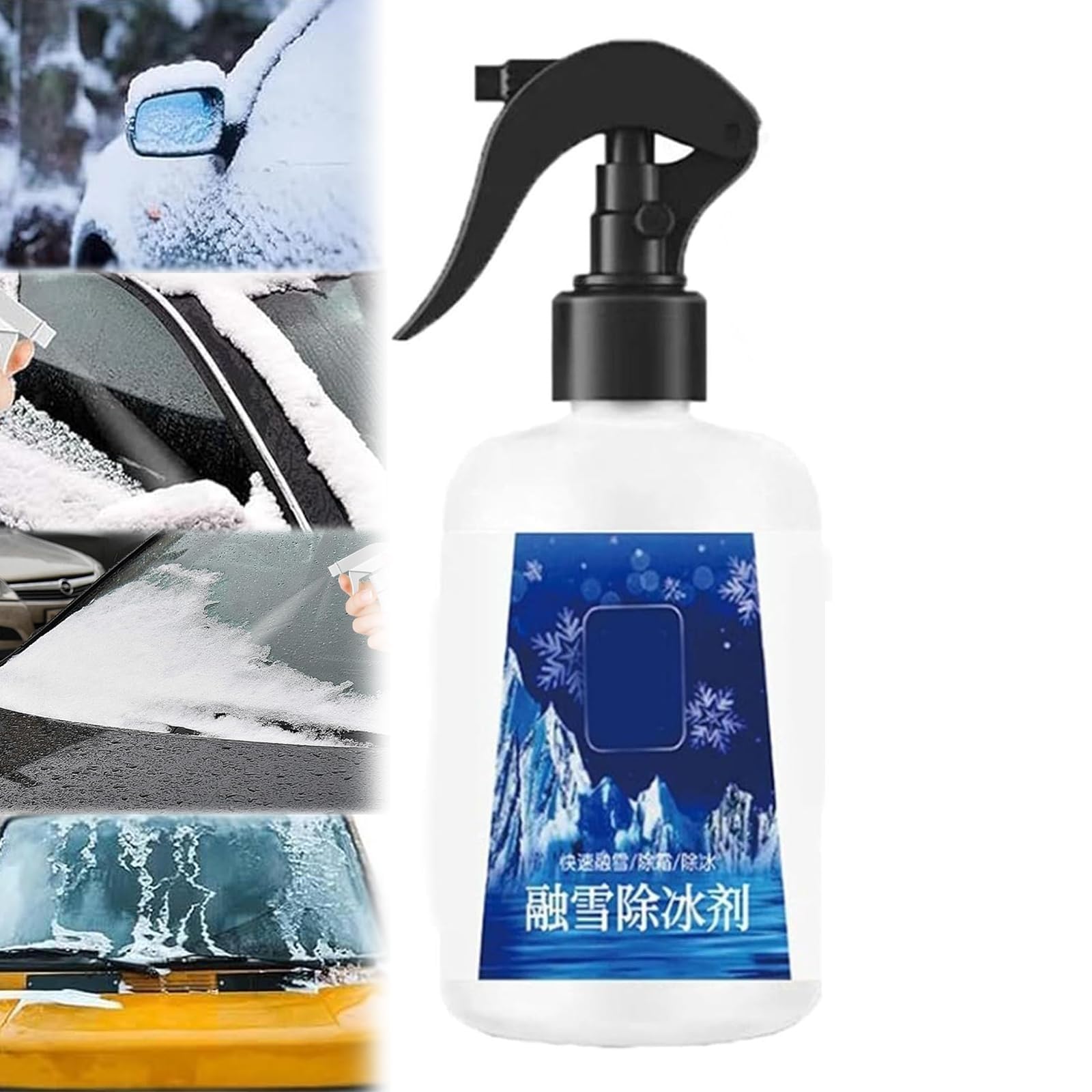 FLLALIANQIU Fast-Acting Ice Melting Spray for Windshields, Deicer Spray for Car Windshield, De Icer for Car Windshield, Windshield Defroster Spray, Snow Spray for Windows (300ML)