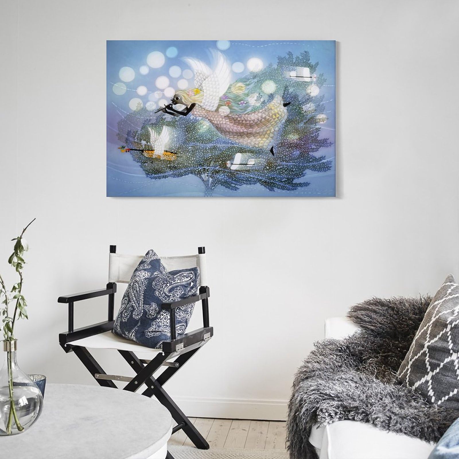 Amazon.co.jp: 藤城清治 そよ風の天使 絵画 ポスター 工芸品の装飾品