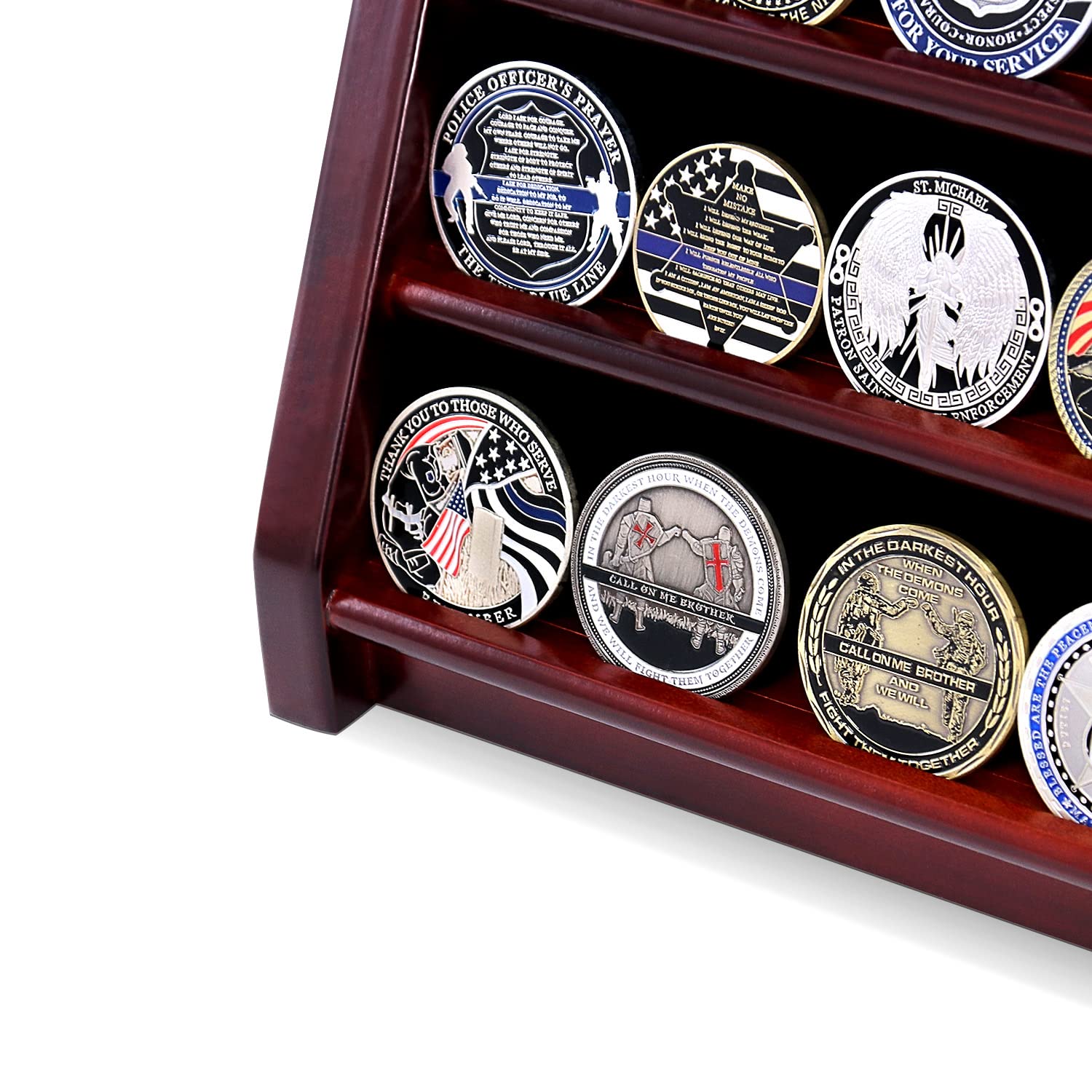 Military 3 Row Challenge Coin Display Stand Rack Military Coin Holder  Challenge Coin Display Case