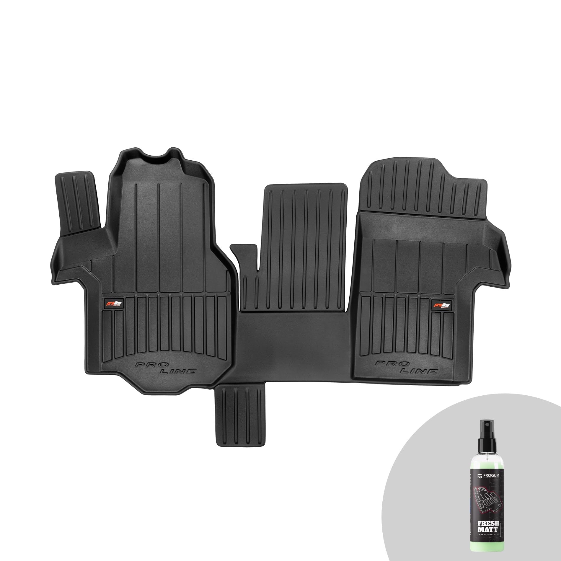FROGUM ProLine 3D Ekskluzywne korytkowe dywaniki samochodowe gumowe premium do MAN TGE od 2017, do Volkswagen Crafter II od 2016 | Najwyższe ranty