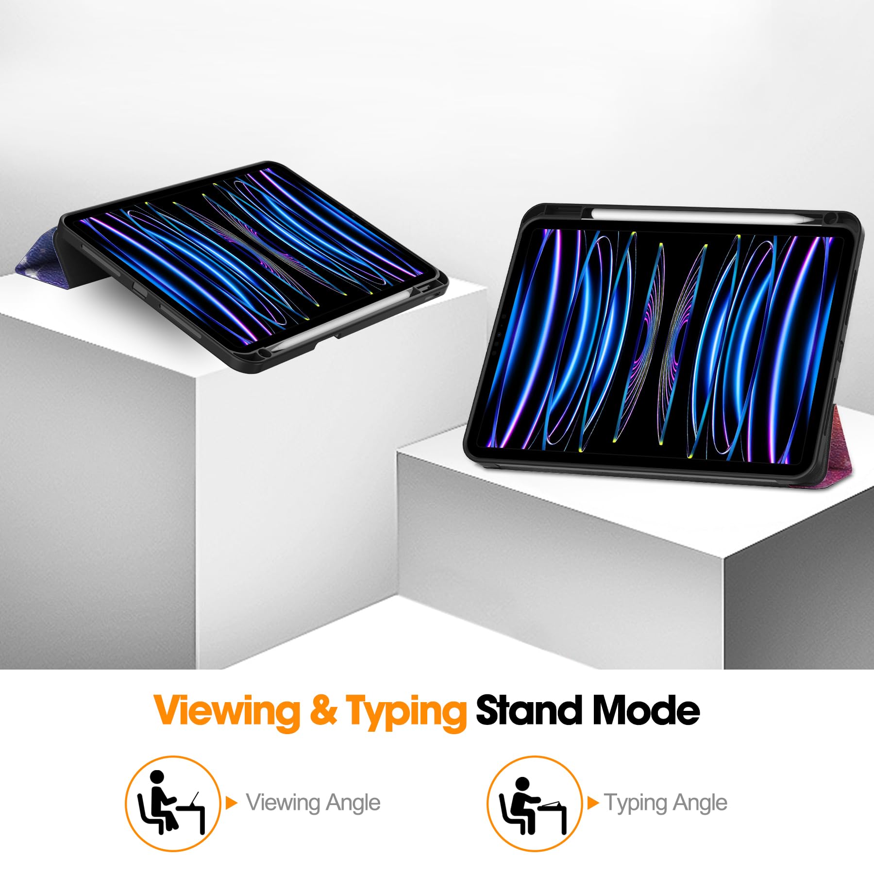 Schutzhülle Für IPad Pro 13 Zoll (2024, M4) – Mit Verstellbarem Ständer, Automatischer Wake/Sleep Funktion
