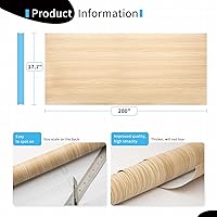 Vista 5 de Art3d Papel de Contacto Autoadhesivo para Encimeras (200"x17.7", Haya Brillante 1)