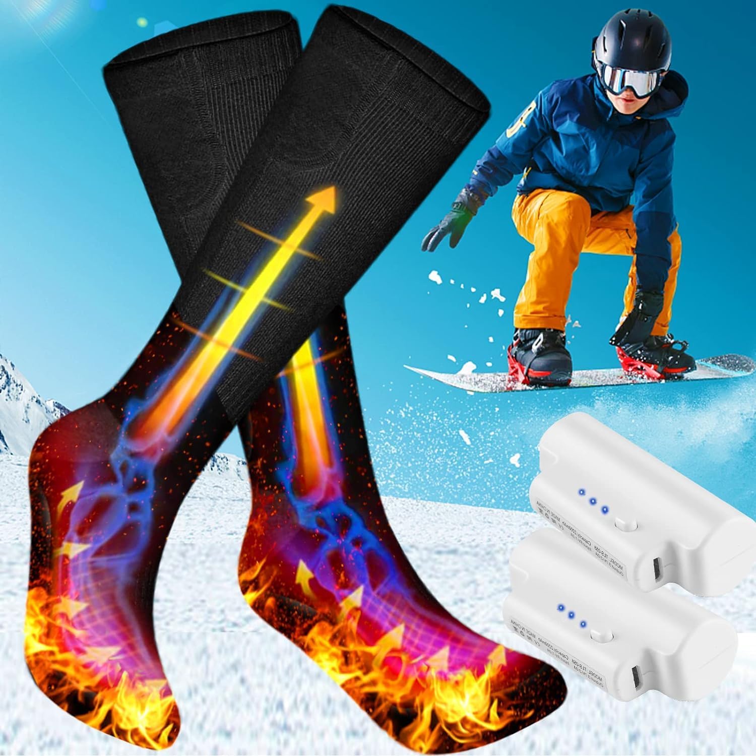 Chaussettes Chauffantes 5V Pour Hommes Et Femmes, Chauffage Rapide