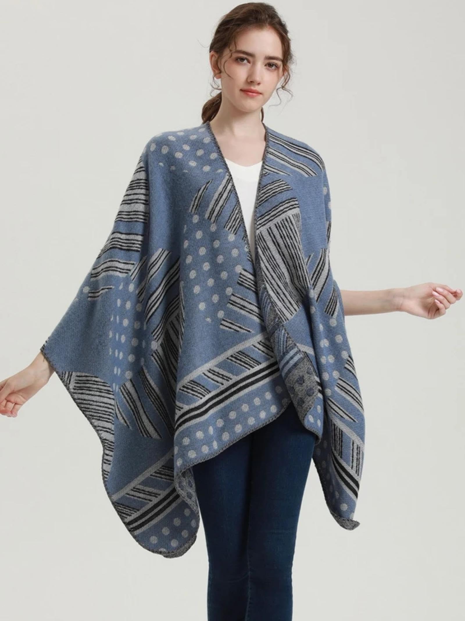 Sciarpa Scialle Invernale Sciarpe Elegante Sciarpa da Donna Invernale Poncho Caldo da Donna Spessa Coperta Avvolgente Scialle