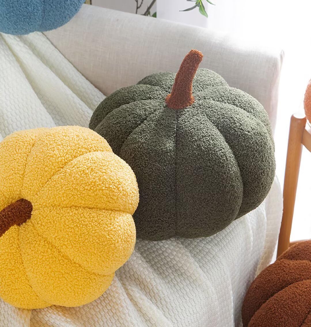 SZETOSY Cuscino decorativo a forma di zucca per divano, decorazione per la casa, fotografia di Kingdergarden, Halloween, cuscino decorativo da 20 cm, colore verde