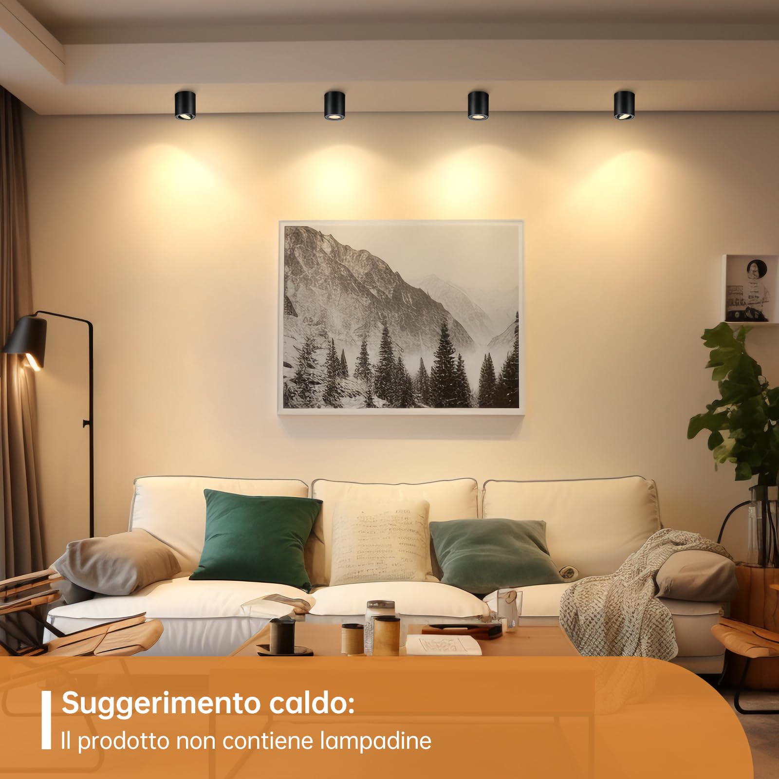 wowatt 6 Pezzi Faretti da Soffitto Neri, Faretti Soffitto Orientabili 30° | 220V, in Alluminio, 80mm x 85mm, Faretto da Soffitto con Attacco GU10, Compatibile con Lampadine GU10 e Moduli LED, Rotondo