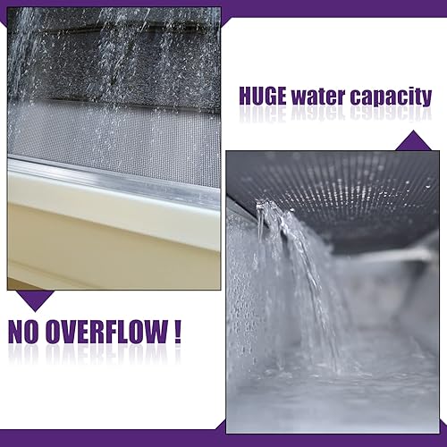 Miniatura 4 de Protector de canaleta de 5 pulgadas, sistema de cubierta de canalón de acero inoxidable de 48 pies, protectores de micromalla para canalones,