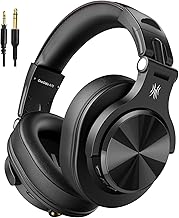 OneOdio A70 Over Ear Bluetooth Headphones, Wired and Wireless Stereo Headphones with Microphone, 72 Hours Playback, CVC 8.0, Jack 3.5 and 6.35 mm, Foldable for DJ, Guitar, Mobile Phone, PC, Black