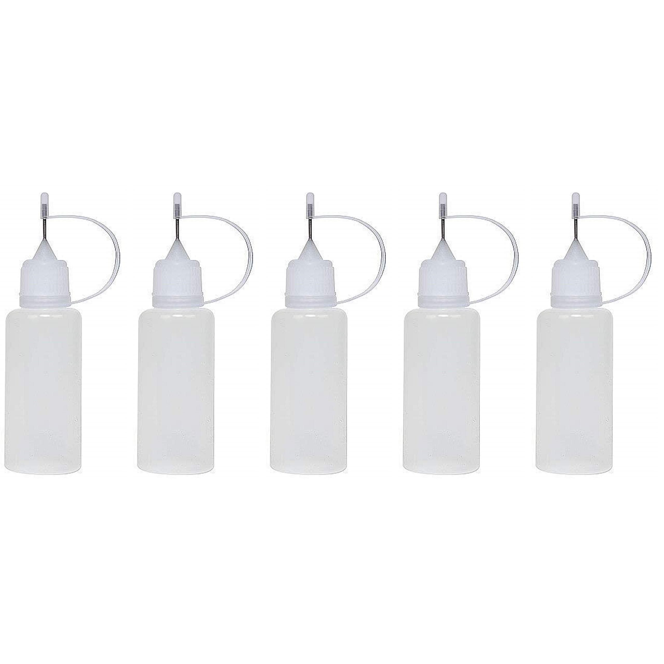 5 x 10ml Needle Tip Bottle Squeezable Liquid Dropper E-Liquid (White)