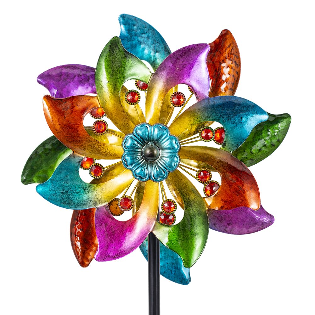 DREAMYSOUL Metal Wind Spinners Outdoor, 63" Kinetic Wind Spinners Colorful Wind Sculpture Yard Art for Garden Patio Lawn Decor — image 1