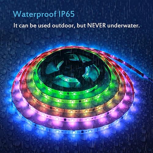 Miniatura 7 de ALITOVE WS2811 - Tira de luces LED RGB direccionable 12 V 16.4ft 150 LED de ensueño programable digital LED Pixel Lights impermeable IP65 con 3M VHB