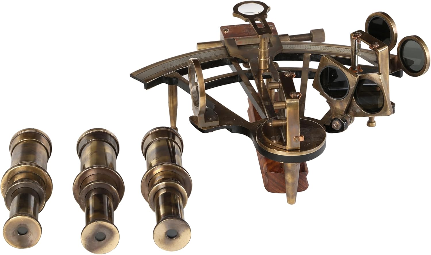 OCEAN REPLICAS 8" Maritime Antique Marine Captain Sextant with Wooden Storage Box – Brass Nautical Sextant for Navigation, Home Decor, Office Desk, Gifts for Men - Image 5