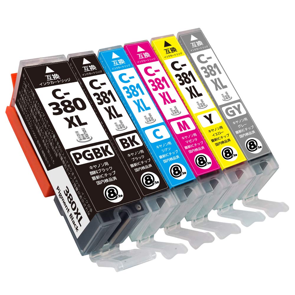 Canon BCI-381XLM、C、Y、BK 380XL PGBK Amazon.co.jp: BCI-381XL (BK/C/M/Y/GY) + BCI-380XLPGBK Pigment 6