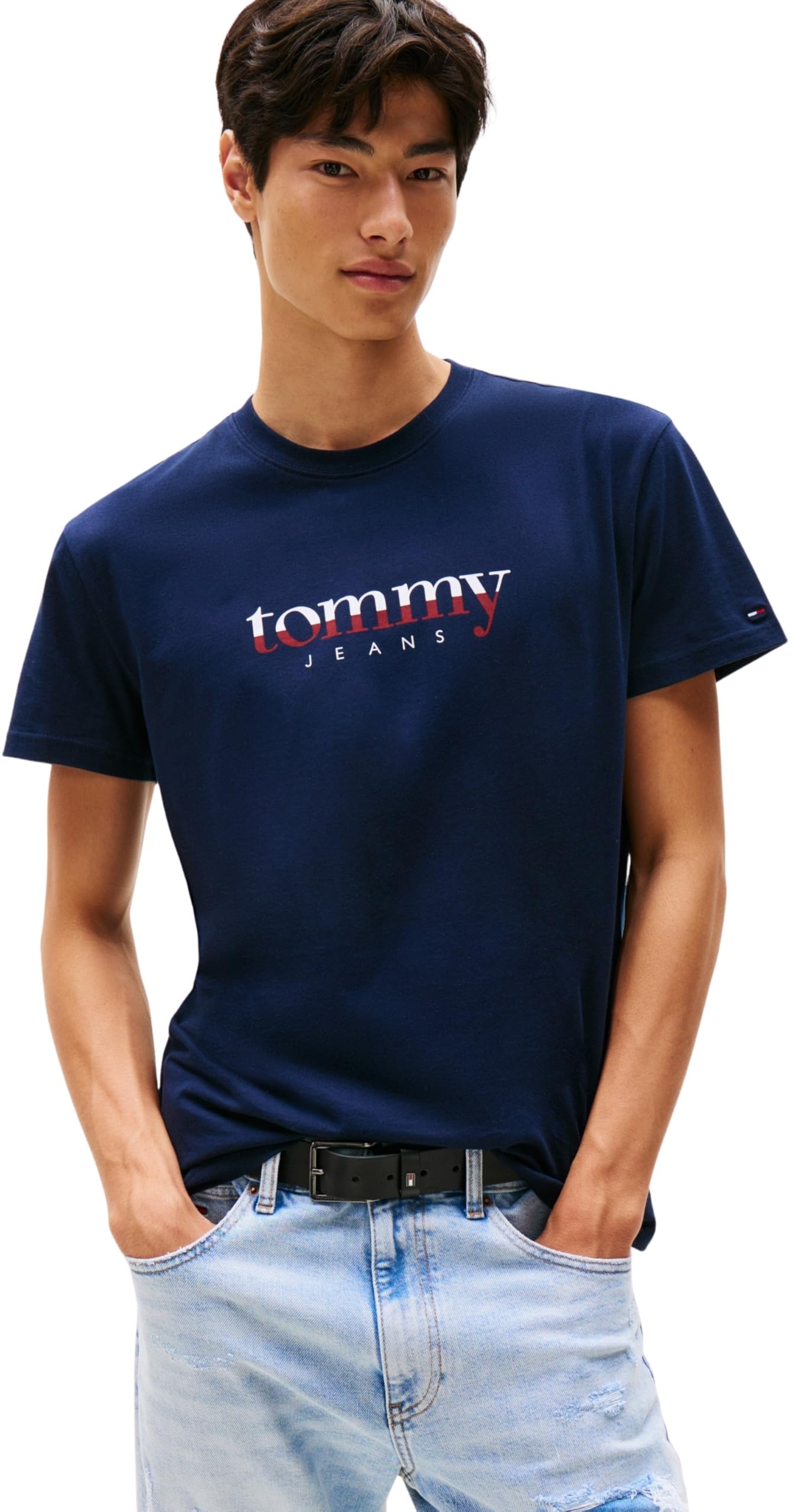 Tommy Hilfiger Blue Cotton Men's T-Shirt - L
