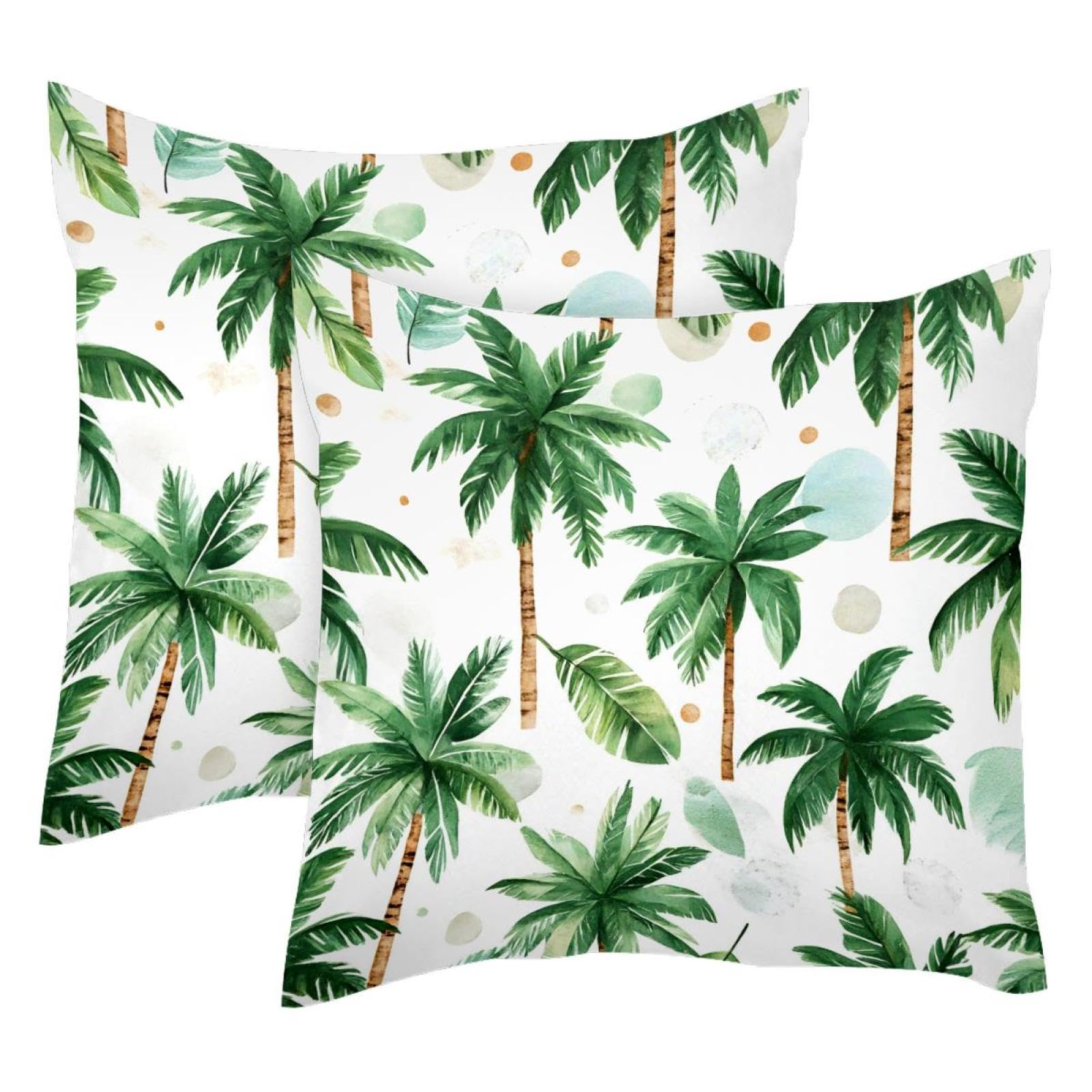 Housses de coussin en velours de prestige au motif palmiers 50x50