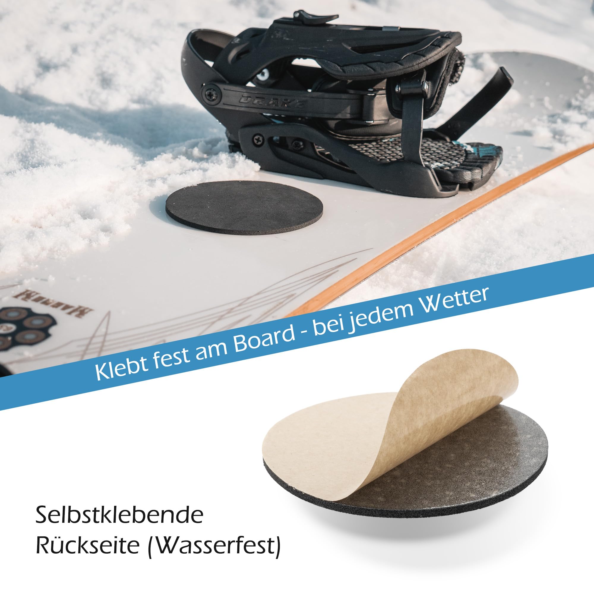 ToRIDE Snowboard Stomp Pad rond | Pad antidérapant autocollant comme autocollant en néoprène